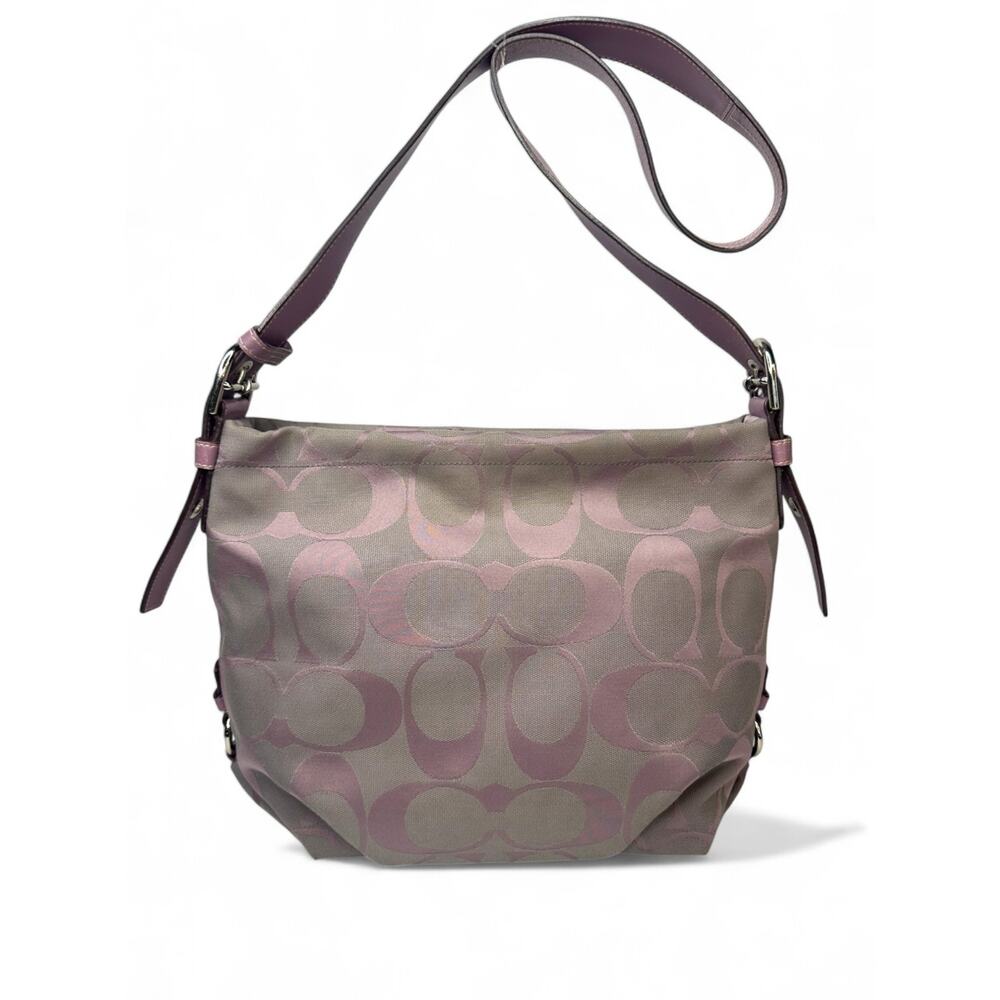 Coach Vintage Signature C Purple Duffle Hobo Bag